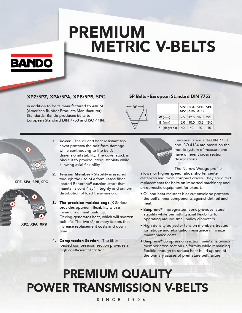 Premium Metric V-belts flier