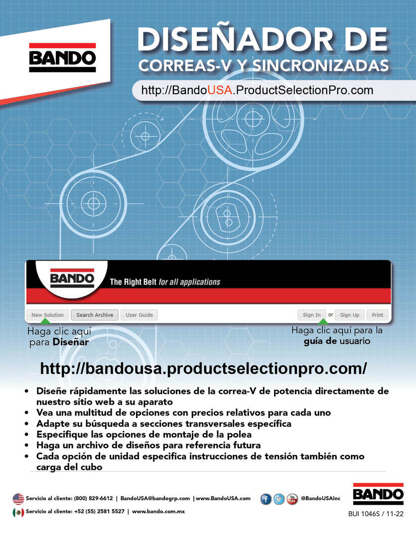 V-belt Drive Designer flier - Spanish